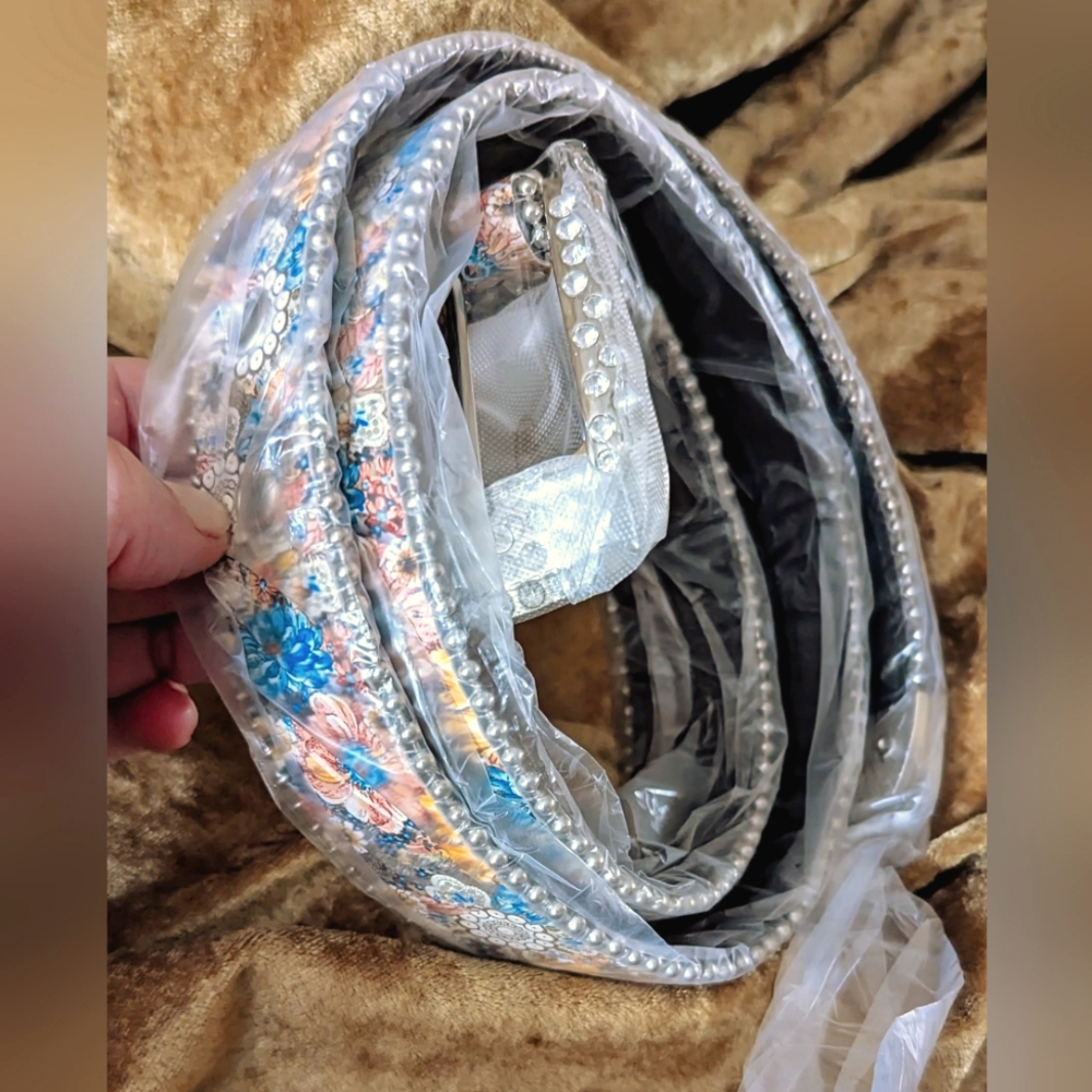 NWT. Flora Rhinestone l Embellished  FU Boho Belt